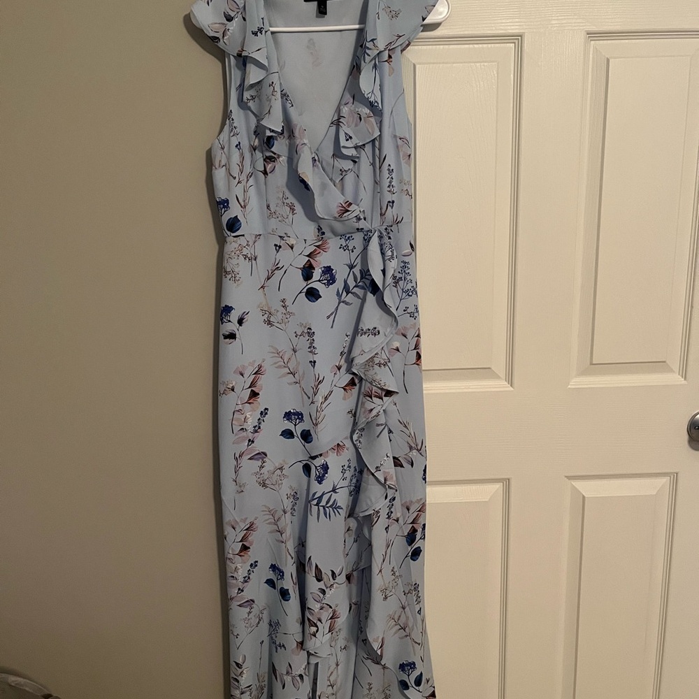 Banana Republic Light Blue Floral Maxi Dress